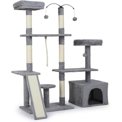 Giantex Arbre à Chat avec Condo et Échelle, 2 Grandes Plateformes