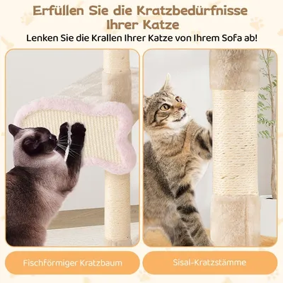 Giantex Kratzbaum Mit Gemütlichem Haus Und Plattform Giantex Kratzbaum Mit Gemütlichem Haus Und Plattform