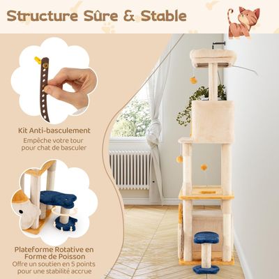Giantex Arbre à Chat avec Condo Comfortable, Plateforme