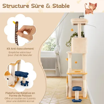 Giantex Arbre à Chat avec Condo Comfortable, Plateforme