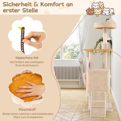 Giantex Kratzbaum Mit Gemütlichem Haus Und Plattform