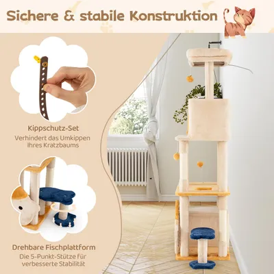 Giantex Aktivitätszentrum Mit Höhlen, Spielzeug Und Kratzsäulen Giantex Aktivitätszentrum Mit Höhlen, Spielzeug Und Kratzsäulen