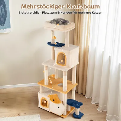 Giantex Aktivitätszentrum Mit Höhlen, Spielzeug Und Kratzsäulen Giantex Aktivitätszentrum Mit Höhlen, Spielzeug Und Kratzsäulen