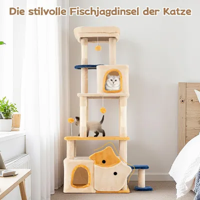 Giantex Aktivitätszentrum Mit Höhlen, Spielzeug Und Kratzsäulen Giantex Aktivitätszentrum Mit Höhlen, Spielzeug Und Kratzsäulen