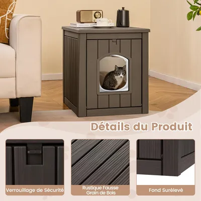 Giantex couchage et mobiliere Meuble Litiere Chat avec Porte Rabattable