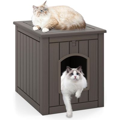 Giantex couchage et mobiliere Meuble Litiere Chat avec Porte Rabattable