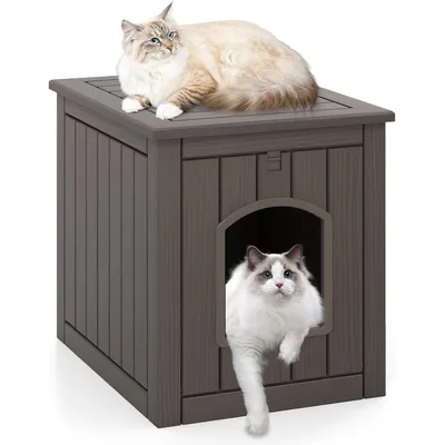 GIANTEX couchage et mobiliere Meuble Litiere Chat avec Porte Rabattable