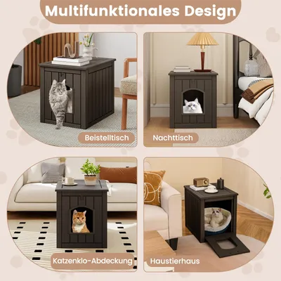 GIANTEX Schlaf- und Möbelmöbel für Katzentoiletten mit Falttür