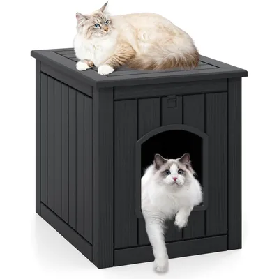 GIANTEX couchage et mobiliere Meuble Litiere Chat avec Porte Rabattable