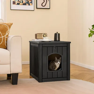 Giantex couchage et mobiliere Meuble Litiere Chat avec Porte Rabattable Giantex couchage et mobiliere Meuble Litiere Chat avec Porte Rabattable
