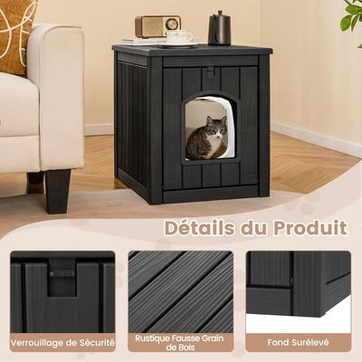 Giantex couchage et mobiliere Meuble Litiere Chat avec Porte Rabattable