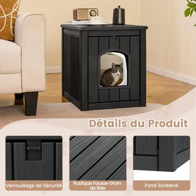 Giantex couchage et mobiliere Meuble Litiere Chat avec Porte Rabattable Giantex couchage et mobiliere Meuble Litiere Chat avec Porte Rabattable