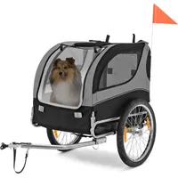GIANTEX Remorque de Vélo pour Chien avec Drapeau, Réflecteurs à Roues