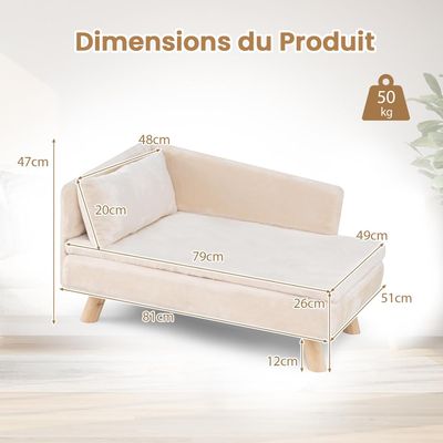 Giantex Canapé pour Chien Grand, Moyenne Taille, 83,5x54x47 CM
