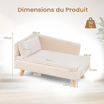 Giantex Canapé pour Chien Grand, Moyenne Taille, 83,5x54x47 CM Giantex Canapé pour Chien Grand, Moyenne Taille, 83,5x54x47 CM