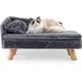 Giantex Luxus Haustiersofa Mit Rückenlehne, Kissen Und Stabilen Holzbeinen