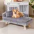 Giantex Luxus Haustiersofa Mit Rückenlehne, Kissen Und Stabilen Holzbeinen Giantex Luxus Haustiersofa Mit Rückenlehne, Kissen Und Stabilen Holzbeinen
