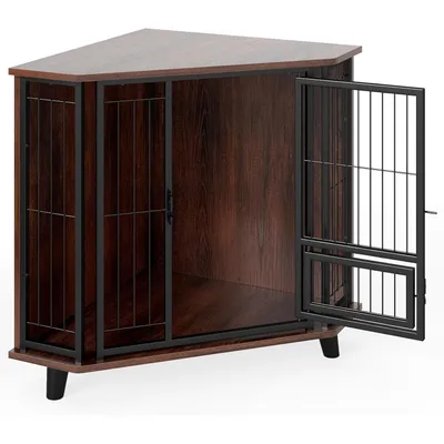 Giantex Cage pour Chien Porte d'alimentation,Tubes Métal,Verrous Sécurisés