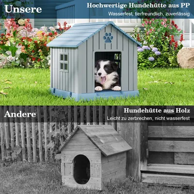 Giantex Hundehütte Für Kleine Und Mittelgroße Hunde Im Außenbereich Giantex Hundehütte Für Kleine Und Mittelgroße Hunde Im Außenbereich