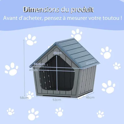 Giantex Niche pour Chien Exterieur/Interieur,Toit en Pente, Base Surélevée