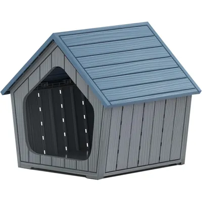 GIANTEX Niche pour Chien Exterieur/Interieur,Toit en Pente, Base Surélevée