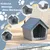 Giantex Hundehütte Für Draußen Und Drinnen, Schräges Dach, Erhöhter Boden Giantex Hundehütte Für Draußen Und Drinnen, Schräges Dach, Erhöhter Boden