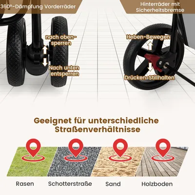 Giantex Zweistöckiger Tierwagen, Abnehmbar und Zusammenklappbar Giantex Zweistöckiger Tierwagen, Abnehmbar und Zusammenklappbar