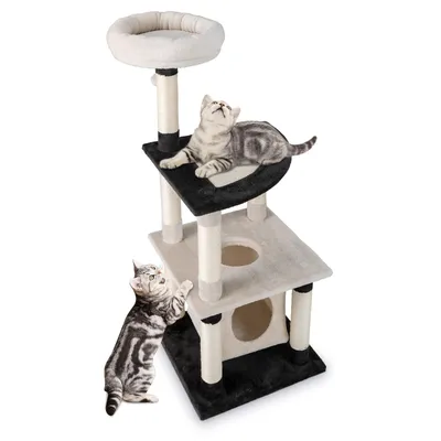 Giantex Stabiler 4-Stöckiger Kratzbaum Aus Plüsch, Katzenspielturm Giantex Stabiler 4-Stöckiger Kratzbaum Aus Plüsch, Katzenspielturm