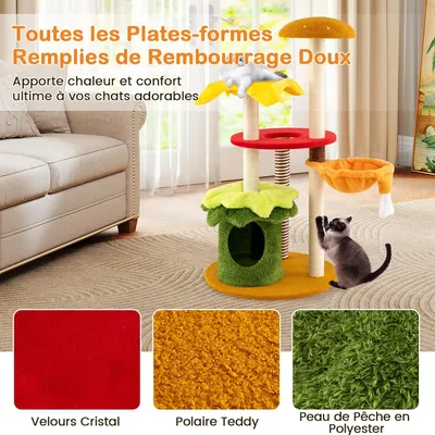 Giantex  Arbre a Chat Forme Hamburger, Hauteur 117 CM