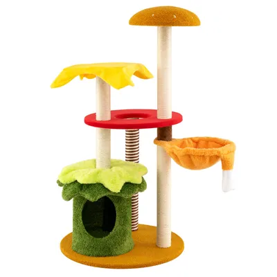 Giantex Hamburger Katzenturm Mit Hängematte Und Sisal-Kratzpfosten Giantex Hamburger Katzenturm Mit Hängematte Und Sisal-Kratzpfosten