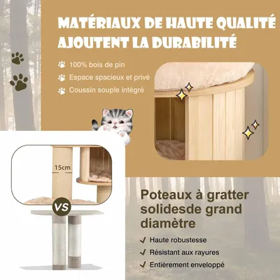 Giantex Arbre à Chat 191cm Multi-Niveaux avec Plates-Formes,Hamac,Panier Giantex Arbre à Chat 191cm Multi-Niveaux avec Plates-Formes,Hamac,Panier