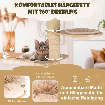 Giantex Kratzbaum Mit Plattformen, Hängematte Und Katzenhöhle Giantex Kratzbaum Mit Plattformen, Hängematte Und Katzenhöhle