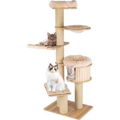 Giantex Arbre à Chat 191cm Multi-Niveaux avec Plates-Formes,Hamac,Panier