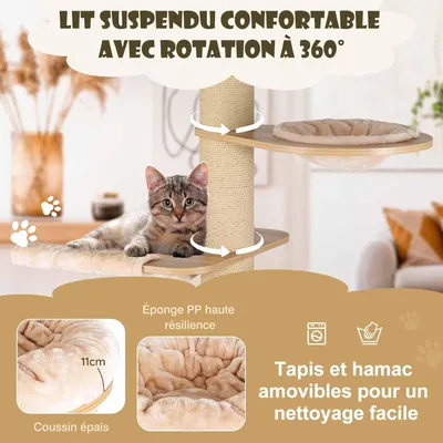 Giantex Arbre à Chat 191cm Multi-Niveaux avec Plates-Formes,Hamac,Panier Giantex Arbre à Chat 191cm Multi-Niveaux avec Plates-Formes,Hamac,Panier