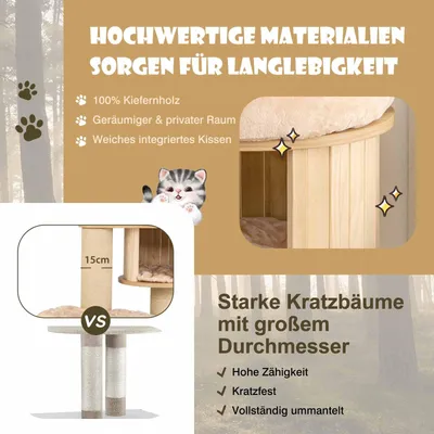 Giantex Kratzbaum Mit Plattformen, Hängematte Und Katzenhöhle Giantex Kratzbaum Mit Plattformen, Hängematte Und Katzenhöhle