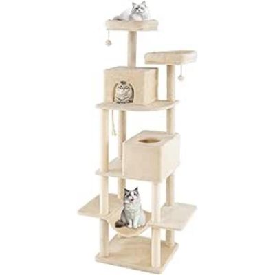 Giantex Arbre a Chat Hauteur 205 CM Stable, avec 2 Condos