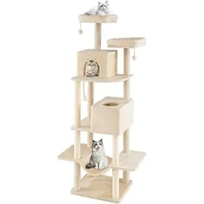 Giantex Arbre a Chat Hauteur 205 CM Stable, avec 2 Condos