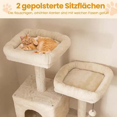 Giantex Aktivitätszentrum Mit Katzenhäusern, Hängematte Und Kratzelementen Giantex Aktivitätszentrum Mit Katzenhäusern, Hängematte Und Kratzelementen