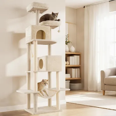 Giantex Arbre a Chat Hauteur 205 CM Stable, avec 2 Condos Giantex Arbre a Chat Hauteur 205 CM Stable, avec 2 Condos