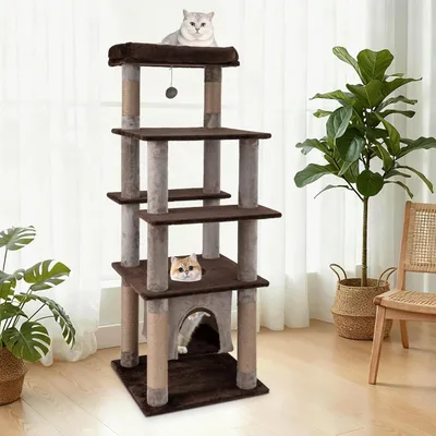 Giantex Arbre a Chat à 6 Niveaux, Centre d’Activité pour Chat avec Balle Giantex Arbre a Chat à 6 Niveaux, Centre d’Activité pour Chat avec Balle