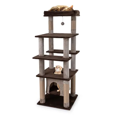 Giantex 6-Stöckiger Kratzbaum, Aktivitätszentrum Für Katzen Mit Ball Giantex 6-Stöckiger Kratzbaum, Aktivitätszentrum Für Katzen Mit Ball