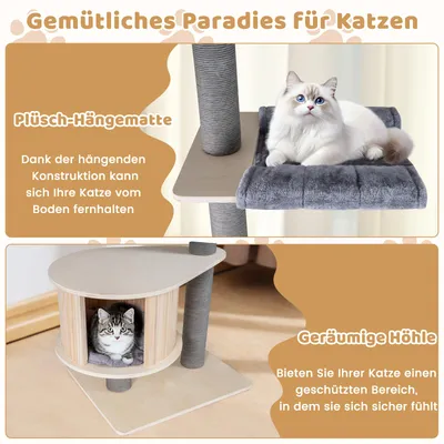 Giantex Hoehenverstellbarer Katzenbaum Mit Sisal-Kratzflaeche Giantex Hoehenverstellbarer Katzenbaum Mit Sisal-Kratzflaeche