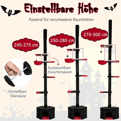 Giantex Gotischer Katzenbaum Mit Hängematte, Katzenhaus Und Kratzpfosten Giantex Gotischer Katzenbaum Mit Hängematte, Katzenhaus Und Kratzpfosten