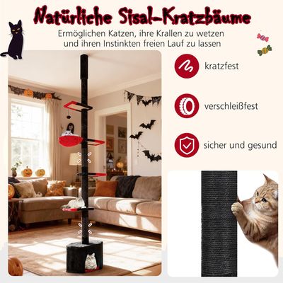 Giantex Gotischer Katzenbaum Mit Hängematte, Katzenhaus Und Kratzpfosten