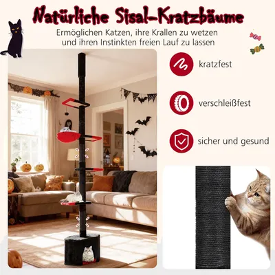 Giantex Gotischer Katzenbaum Mit Hängematte, Katzenhaus Und Kratzpfosten Giantex Gotischer Katzenbaum Mit Hängematte, Katzenhaus Und Kratzpfosten
