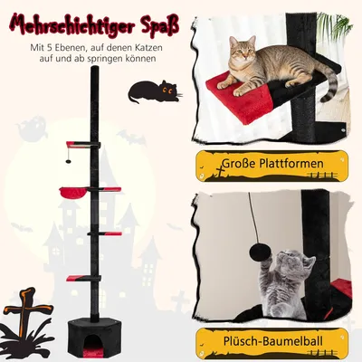 Giantex Gotischer Katzenbaum Mit Hängematte, Katzenhaus Und Kratzpfosten Giantex Gotischer Katzenbaum Mit Hängematte, Katzenhaus Und Kratzpfosten