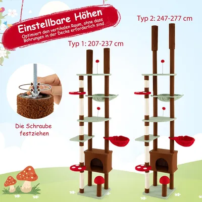 Giantex Höhenverstellbarer Kratzbaum Mit Höhlen,Plattformen Und Spielbällen Giantex Höhenverstellbarer Kratzbaum Mit Höhlen,Plattformen Und Spielbällen