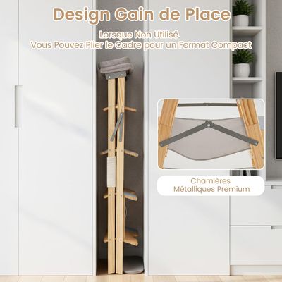 Giantex Arbre a Chat à 5 Niveaux Pliable Gain de Place,en Bois Massif