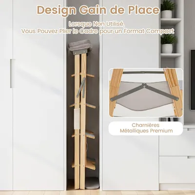 Giantex Arbre a Chat à 5 Niveaux Pliable Gain de Place,en Bois Massif