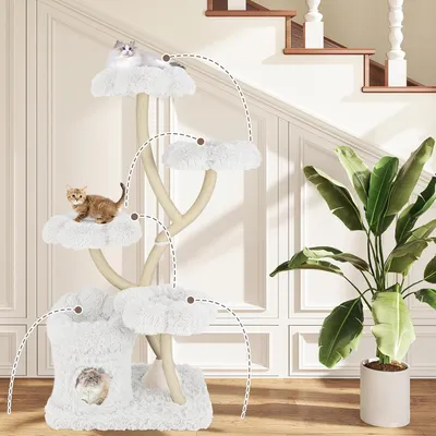 Giantex Arbre à Chat Design Incurvé,XXL avec Griffoir en Sisal Giantex Arbre à Chat Design Incurvé,XXL avec Griffoir en Sisal